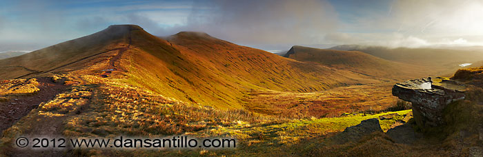 Pen y Fan Massif (Corn Du, Pen y Fan, Cribyn, Fan y Big) and Upper Neuadd Reservoir