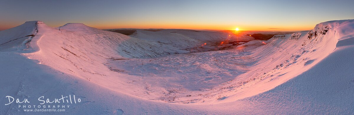 Corn Du, Pen y Fan, Cribyn and Fan y Big at sunrise
