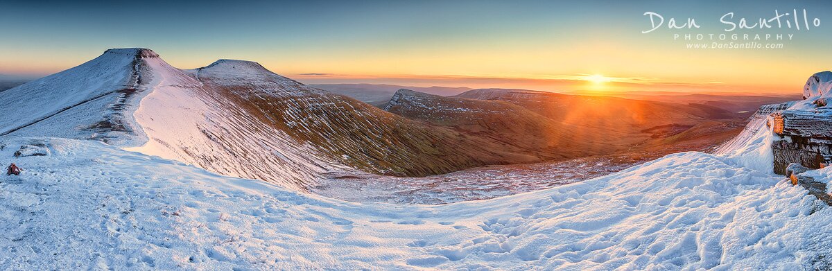 Corn Du, Pen y Fan, Cribyn and Fan y Big at Sunrise