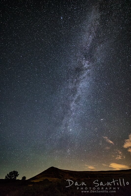 Mynydd Troed with the Milky Way, The Andromeda Galaxy and Airglow