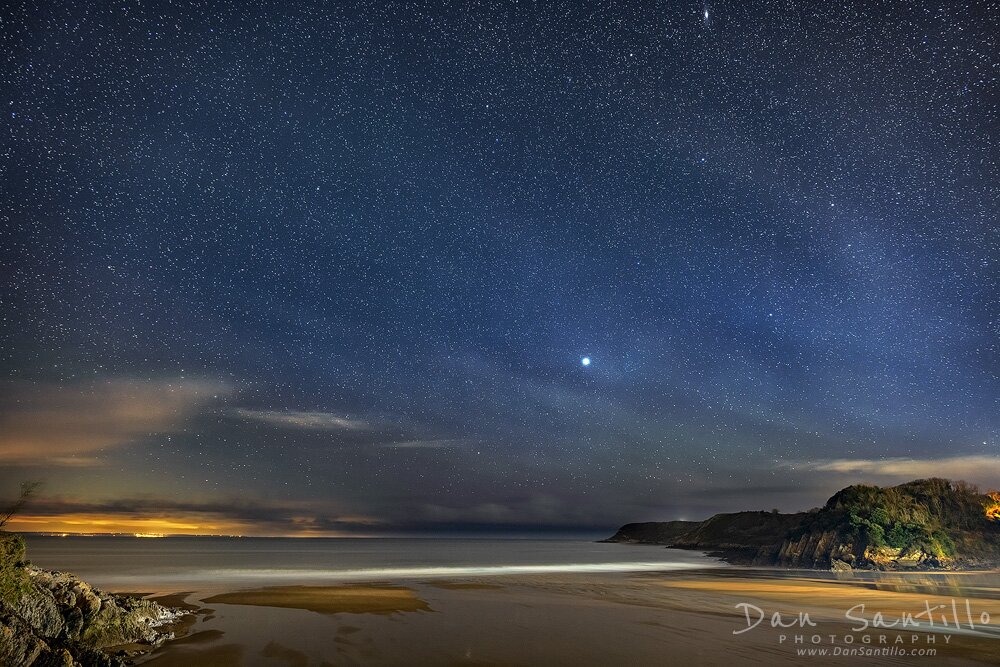 Caswell Bay with Jupiter
