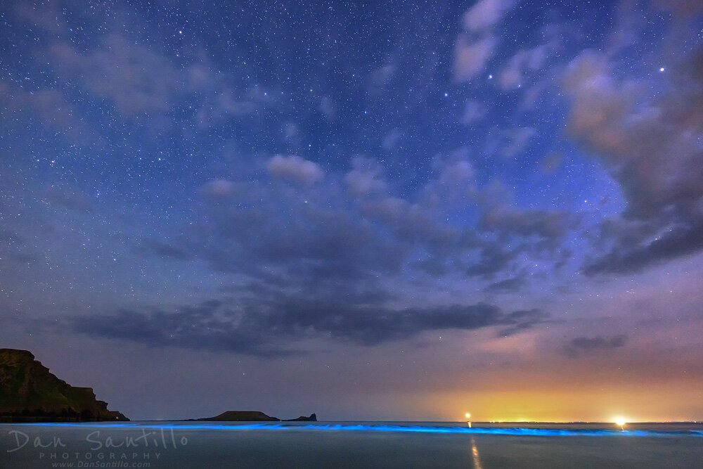 Bioluminescence plankton at Rhossili Bay