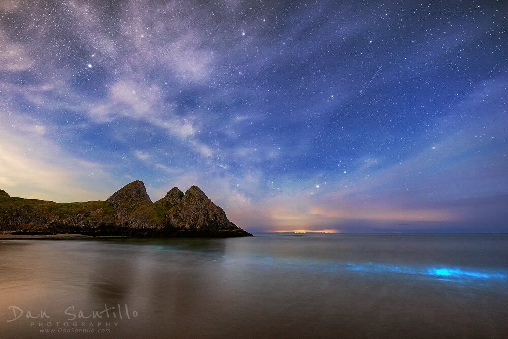 Bioluminescence Plankton at Three Cliffs Bay