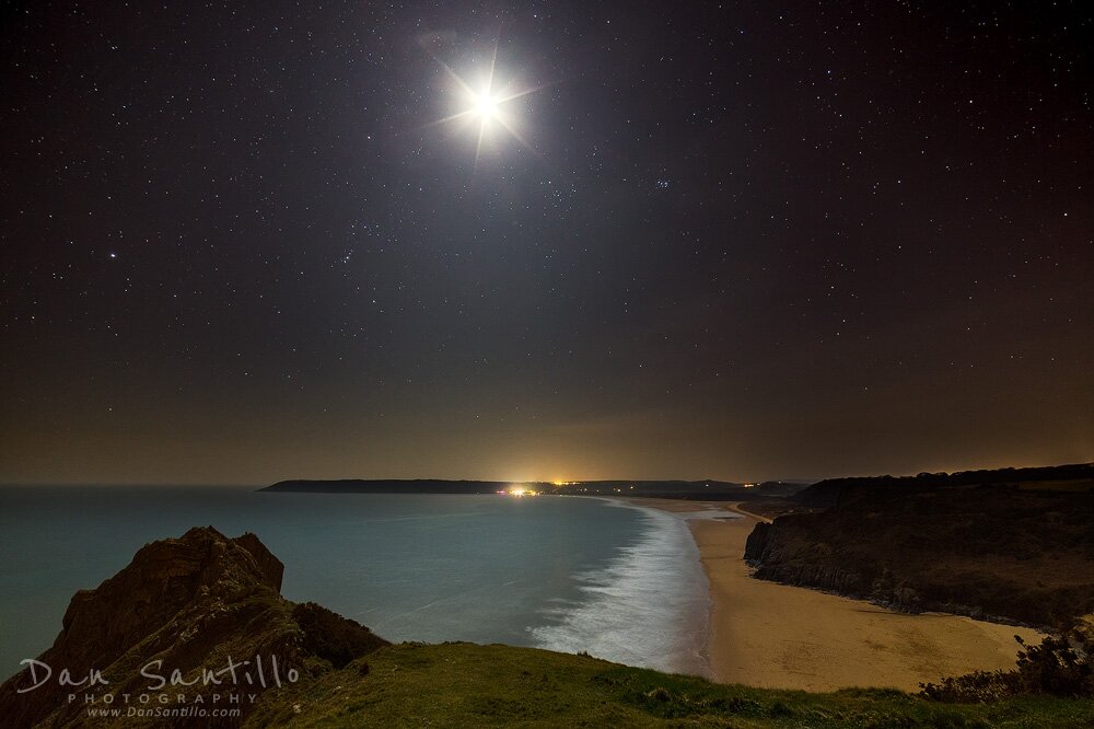 Tor Bay and Oxwich Bay at Night