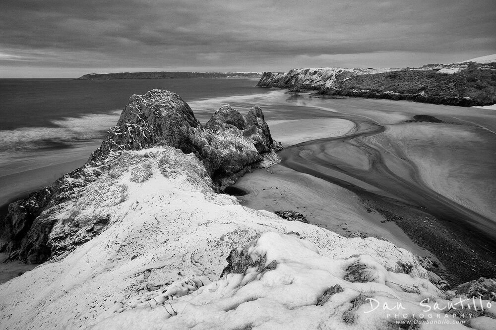 Infrared Snow at Three Cliffs Bay
